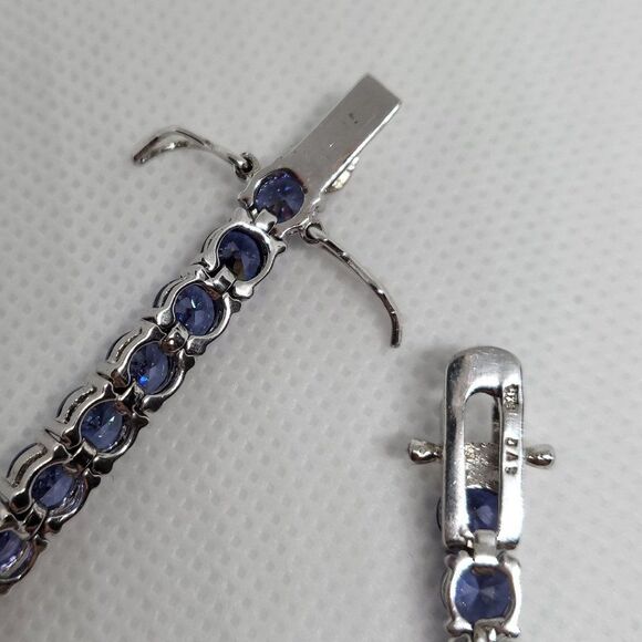 Fluorite Tennis Bracelet in Rhodium Over Sterling Silver - Picture 5 of 7